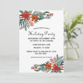 Invitation Fête des Fêtes de Noël Florales Botaniques Invitat (Debout devant)