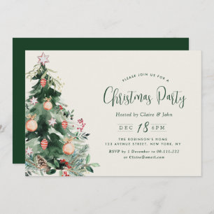 Invitation fête des fêtes des arbres de noël