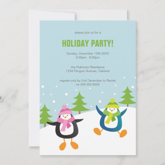 Invitation Fête des fêtes des Pingouins (Devant)