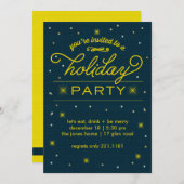 Invitation Fête des fêtes éclats jaunes (Devant / Derrière)