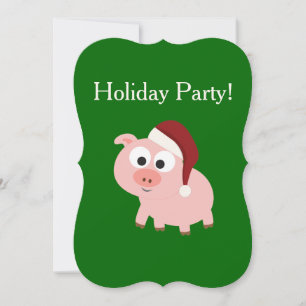 Invitation Fête des fêtes ! Père Noël Pig