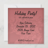 Invitation Fête des Fêtes Rétro Amusante ! (Dos)