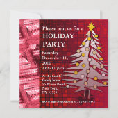 Invitation Fête des Fêtes Ruby Red Christmas Tree (Devant)