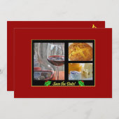 Invitation Fête des fêtes Sauvegarde de la date (Devant / Derrière)