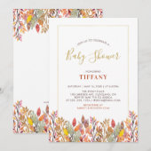 Invitation Fête des feuilles d'automne et dorée pour bébé / S (Devant / Derrière)