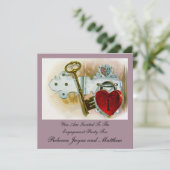 Invitation Fête des Fiançailles Vintages (Debout devant)