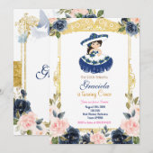 Invitation Fête des filles de la marine bleue mexicaine (Devant / Derrière)