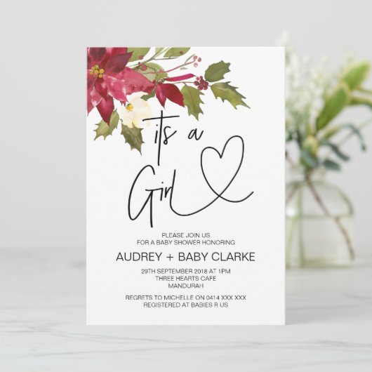 Invitation Fête des Filles de Noël Hiver (Debout devant)