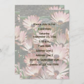 Invitation Fête des Fleurs de marguerite rose (Devant / Derrière)