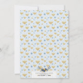 Invitation Fête des fleurs d'or Hanoukka et bleu marine (Dos)