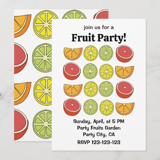 Invitation Fête des Fruits Citriques  (Devant / Derrière)