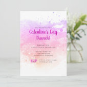 Invitation Fête des Galentines Brunch Aquarelle Saint-Valenti (Debout devant)