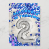 Invitation Fête des Garçons de l'Argent et de l'Âge bleu 2 (Devant / Derrière)