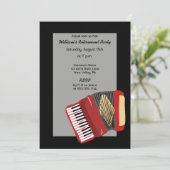 Invitation Fête des joueurs d'Accordion Noir et Rouge (Debout devant)