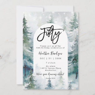 Invitation Fête des lanternes de neige en hiver 50e anniversa