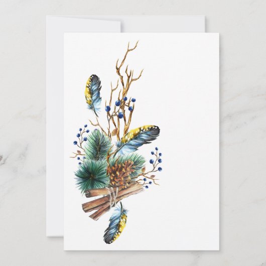 Invitation Fête des lanternes de Noël en aquarelle (Dos)