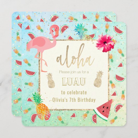 Invitation fête des luau (Devant / Derrière)