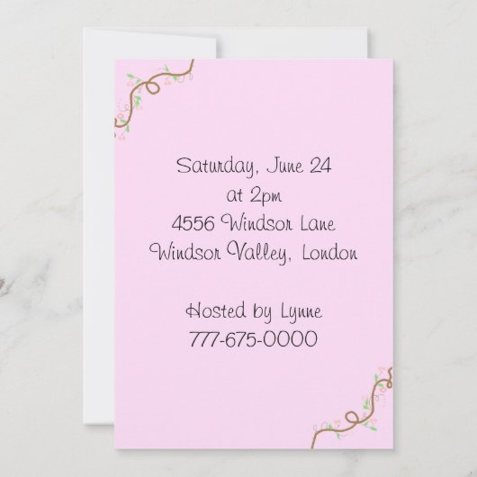 Invitation Fête des mariées (Dos)