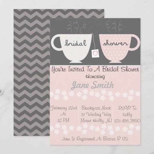 Invitation Fête des mariées (Devant / Derrière)