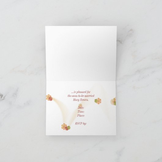 Invitation Fête des mariées (Intérieur)