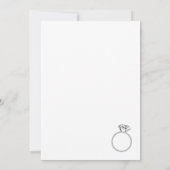 Invitation Fête des mariées à anneaux de diamant rustique (Dos)