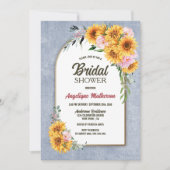 Invitation Fête des mariées à arc fleuri rose tournesol (Devant)