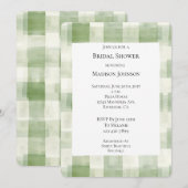 Invitation Fête des mariées à bandes de crème verte (Devant / Derrière)