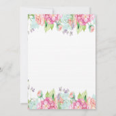 Invitation Fête des mariées à brosse or Fleurs (Dos)