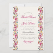 Invitation Fête des mariées à cadre floral de cygne perle cla (Devant)
