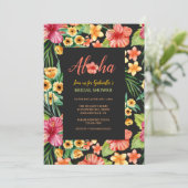 Invitation Fête des mariées à cadre floral tropical (Debout devant)