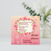 Invitation Fête des mariées à cadre rose (Debout devant)