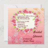 Invitation Fête des mariées à cadre rose (Devant)