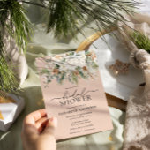 Invitation Fête des mariées À feuillage persistant florale d'