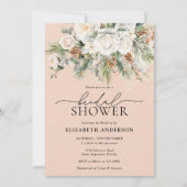 Invitation Fête des mariées À feuillage persistant florale d' (Devant)