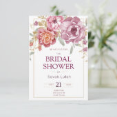 Invitation Fête des mariées à fleur de papier semi-brillant (Debout devant)