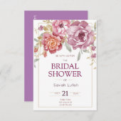 Invitation Fête des mariées à fleur de papier semi-brillant (Devant / Derrière)