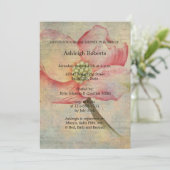 Invitation Fête des mariées à fleurs de bois rose (Debout devant)