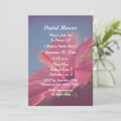 Invitation Fête des mariées à fleurs d'Hibiscus rose (Debout devant)