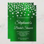 Invitation Fête des mariées à huile satinée émeraude diamant  (Devant / Derrière)
