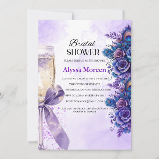 Invitation Fête des mariées à la florale violette classique e