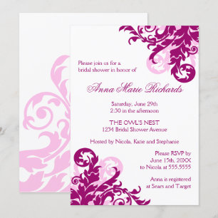 Invitation Fête des mariées à la magenta
