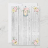 Invitation Fête des mariées à lanterne en bois de grange fleu (Dos)