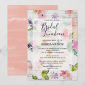 Invitation Fête des mariées à l'aquarelle Floral (Devant / Derrière)