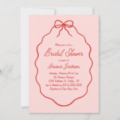 Invitation Fête des mariées à mâchoires roses et rouges (Devant)