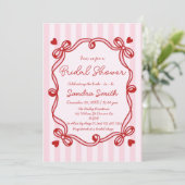 Invitation Fête des mariées à main de ruban (Debout devant)