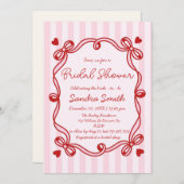 Invitation Fête des mariées à main de ruban (Devant / Derrière)