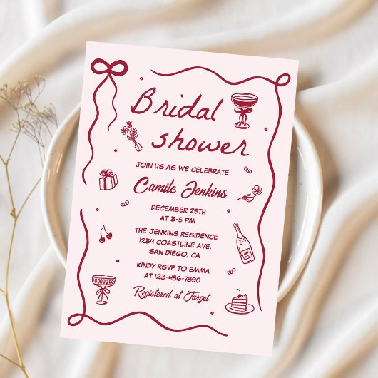 Invitation Fête des mariées à main lunaire