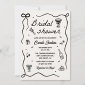 Invitation Fête des mariées à main lunaire (Devant)