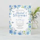 Invitation Fête des mariées à papillon bleu Dusty (Debout devant)