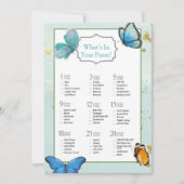 Invitation Fête des mariées à papillon bleu Turquoise chic (Devant)